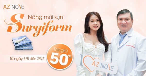 Trợ giá 50% sụn Surgiform cho khách hàng nâng mũi trong tháng 5