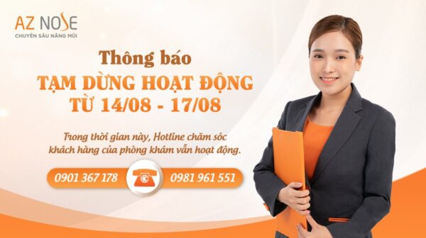 AZ NOSE THÔNG BÁO LỊCH NGHỈ TỪ NGÀY 14/08 - 17/08